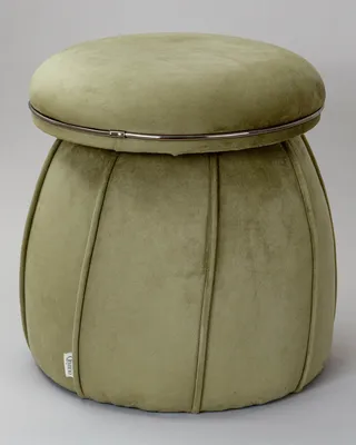 Produktbild von Qiyano Pouf Sitzhocker in Kegelform Pilz aus weichem Samtstoff in Grün Grafit, Höhe ca. 50 cm