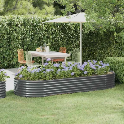 Productafbeelding van vidaXL Verhoogde plantenbak, verzinkt staal, 249x100x36 cm, antraciet