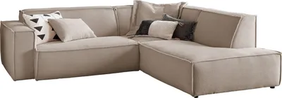 Produktbild von KAWOLA Sofa SAMU Ecksofa Cord taupe Recamiere rechts