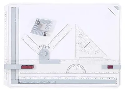 A3-Zeichentisch-Set mit Lichtkasten, 2 Linealen, 51x36,5 cm