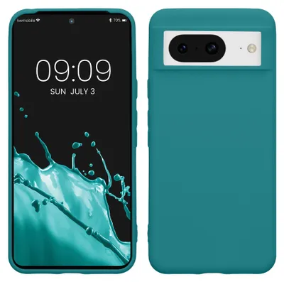 Produktbild von kwmobile Handyhülle für Google Pixel 8 Hülle - TPU Case - Kabelloses Laden - Schutzhülle Cover in Petrol matt