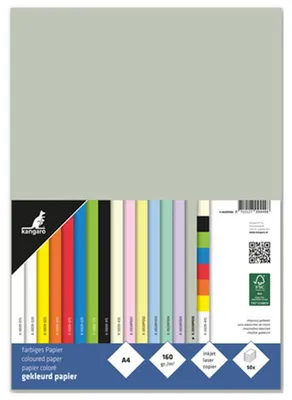 Immagine prodotto di kangaro K-0039P006 kangaro Carta multifunzione, DIN A4, 160 g/m², grigio pastello