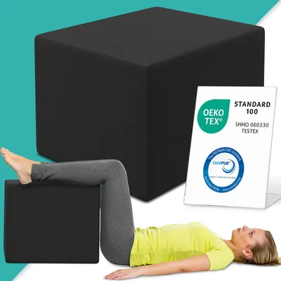 Immagine prodotto di Cubo per dischi intervertebrali ELONEO, cubo per posizionamento a gradini, letto per gradini con copertura, cubo per fitness, schiuma, 40 x 50 x 50 cm