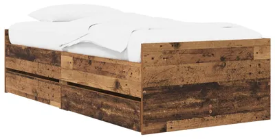 Image de vidaXL : Structure de lit avec tiroirs, en bois de récupération massif, en pin