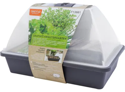 Produktbild von SIENA GARDEN Zimmergewächshaus-Set "Kräutergarten", anthrazit, 29 x 19 x 19 cm