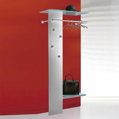 Produktbild von Wandgarderobe KENT mit zwei Ablagen aus Sicherheitsglas
