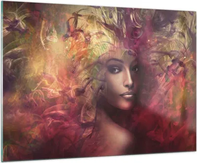 Produktbild von Bilder auf glas - frau gesicht - 100x70cm - Glasbilder - Wandbilder - Kunstdruck - zum Aufhängen bereit - Wanddekoration aus Glas - Glas Bilder - Wandbild auf Glas - Einteilig - GAA100x70-3736