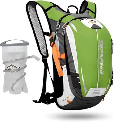 Image de CarryQuest® - Sac à dos d'hydratation - 18L, nylon, avec poche à eau de 2L, couleur verte