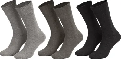 Tobeni Herren Socken 6-er Pack mit Elasthan und Softrand ohne Gummi Silber