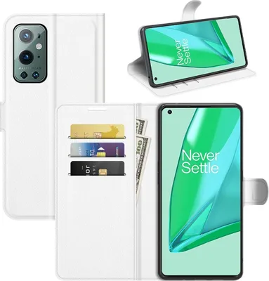 Produktbild von König Design Hülle kompatibel mit OnePlus 9 Pro Kunstleder Handyhülle - Handy Case Weiß