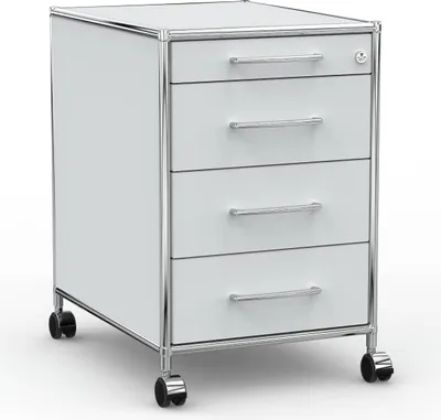 Produktbild von VERSEE Rollcontainer 60 cm mit 4 Schubladen – Holz Lichtgrau – Bürocontainer