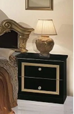 Produktbild von Nachtkonsole Barocco 2 Set in schwarz gold Klassik Barock