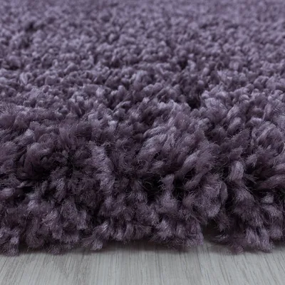 Produktbild von Villa Möbel Sydeno Wohnzimmer-Teppich, Hochflor-Teppich, Flauschig, Einfarbig, Farbe:Violett, Grösse:120 cm Rund