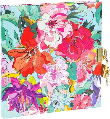 Produktbild von Tagebuch Velvet Bloom, 16,5 × 16,5 cm, 96 weiße Seiten, Goldprägung, Schloss