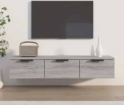 Obrázek produktu pro The Living Store Nástěnná skříňka Grey Sonoma 102x30x20 cm Materiál na bázi dřeva