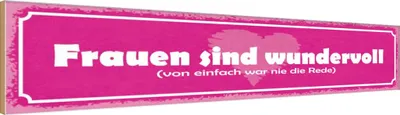Produktbild von vianmo Holzschild 10x46 cm Frauen sind wundervoll Herz Männer