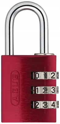 Produktbild von ABUS Zahlenschloss rot, 30 mm, Spindschloss, 3-stellig