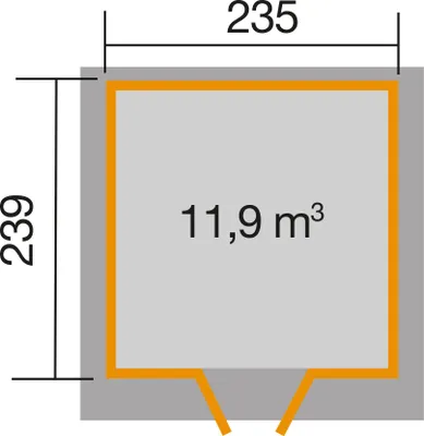 Produktbild von WEKA 227.2424.10400 Gartenhaus/Blockbohlenhaus Vinea mit Doppeltür ; Größe: 2 ; Farbgebung: Naturbelassen ; Wandstärke: 21 mm ; Maße (LxBxH): 239 cm x 235 cm x 217 cm ; Seitenwandhöhe: 207 cm