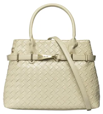 Produktbild von Handtasche für Damen, aus Polyurethan, mit geflochtener Textur, Farbe: Kaffee