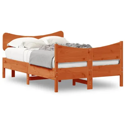 Produktbild von vidaXL Massivholzbett ohne Matratze Wachsbraun 120x190 cm Kiefernholz