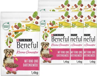 Produktbild von BENEFUL Kleine Genießer Hundetrockenfutter mit Rind und Gemüse, 6er Pack (6 x 1400g) (6er Pack (6 x 1400g))