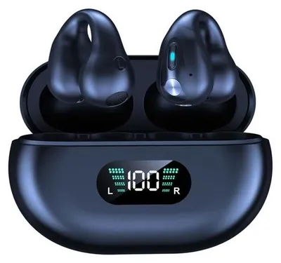 Produktbild von PRENDELUZ Schwarze Kopfhörer mit Knochenleitung, offenes Ohr, Bluetooth