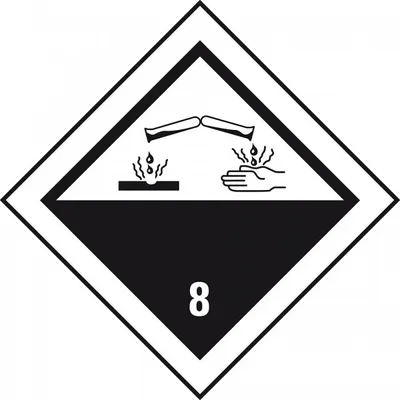 Produktbild von Dreifke® Aufkleber I Verpackungskennzeichen Kl.8 Ätzende Stoffe, Folie, seewa...