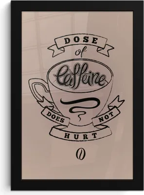 Produktbild von MuchoWow® MuchoWow® Gerahmtes Poster Kaffee - Sprichwörter - Vintage - Eine Dosis Koffein tut nicht weh - Zitate 20x30 cm - Poster mit zchwarzem Bilderrahmen - Drucken - Bilder Poster im Rahmen