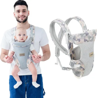 Produktbild von IULONEE Baby Tragetuch Säuglingstragetuch mit verstellbarem Halter Umarmungsgurte für geborene Multifunktion Tragegurte Kleinkind Carrier Slings 3-36 Monate Grau
