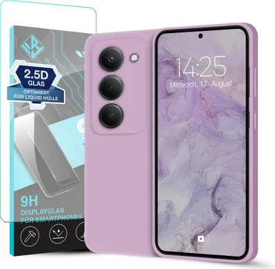 Produktbild von Hülle für Xiaomi Redmi 15 / 15 5G mit 9H Displayglas Displayschutz Case Cover Bumper Smartphone Softgrip Schutzhülle Farbe: Lila