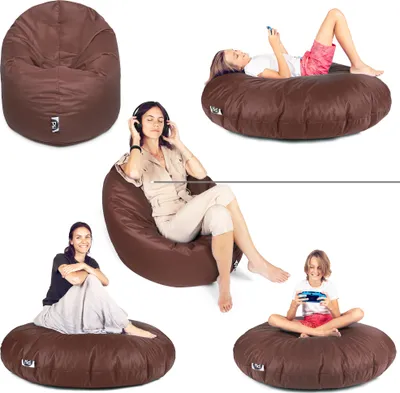 Produktbild von Sit&Joy Sitzsack 2 in 1 Sitzkissen Bodenkissen für Erwachsene & Kinder - Gaming mit Füllung Kissen Sessel BeanBag in 3 Größen und 27 Farben erhältlich mit Reißverschluss (Ø 145cm)