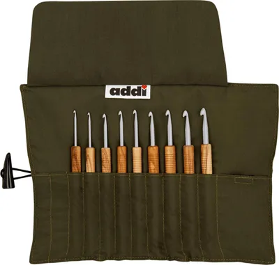 Produktbild von addi Wrap Olivenholz Häkelnadel-Etui 2,00 - 6,00 mm
