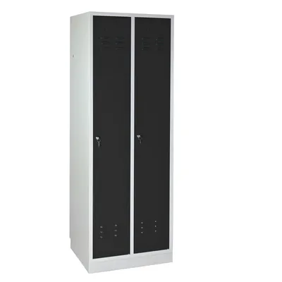 Produktbild von ADB Spind / Umkleideschrank aus Stahl 2-türig Lichtgrau (RAL 7035) / Anthrazitgrau (RAL 7016)