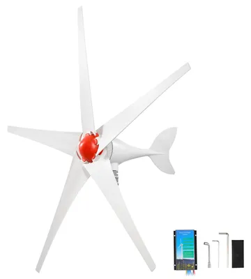 Produktbild von VEVOR 800W 12V Horizontale Windkraftanlage Windgenerator mit MPPT & PWM, 5 Rotorblätter, 3-Phasen-Wechselstrom, IP67 & Überladeschutz, Wind- & Solar-Hybridregler, Windturbine für Wohnhaus RV Marine