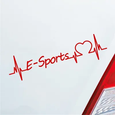 Produktbild von Auto Aufkleber E-Sports Herzschlag Gaming Zocken Playing Sport Liebe 19x5 cm Rot Sticker Heckscheibenaufkleber