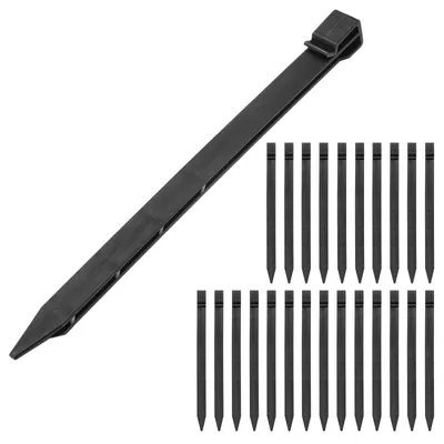 Zdjęcie produktu dla Elzusha - Zestaw 25 palików ogrodowych do obrzeży rabat, czarne, 30 cm
