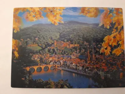 Produktbild von 3 D Ansichtskarte Heidelberg Herbst, Postkarte Wackelkarte Hologrammkarte Schloß Brücke