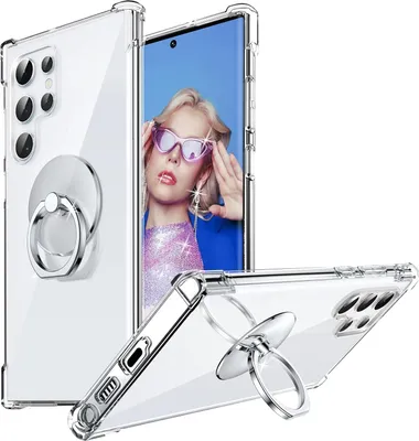Obrázek produktu pro Průhledný zadní kryt pro Samsung Galaxy S23 Ultra + kroužek SM-S918B SM-S918N