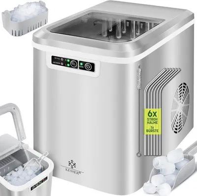 Immagine prodotto di Macchina per cubetti di ghiaccio in acciaio inossidabile, 12 kg/24 ore, 2,2 litri d'acqua