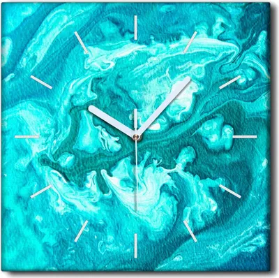Produktbild von Coloray Uhr auf Leinwand 30x30 cm Wand Uhr Dekoration Wohnzimmer Segeltuch weiße Zeiger -Abstraktion Kunstkunst
