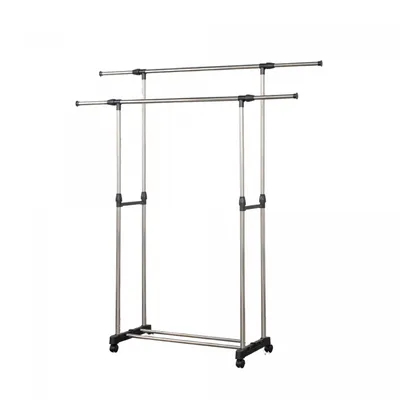Image de Herzberg HG-03251 : support pour vêtements, réglable en hauteur et adapté aux cintres doubles