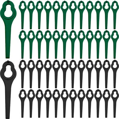 Produktbild von Ersatz-Kunststoffmesser, 100 Stück, Kunststoff-Rasenmähermesser, Kunststoffmesser, Kantenschneider, Rasenmäher-Zubehör für Garten und Rasen