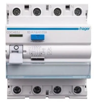 Productafbeelding van Differentiële stroomschakelaar 4P 63A 0,03A AC type CDC463J