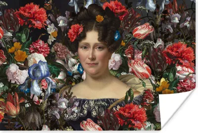 Produktbild von MuchoWow® Poster Johanna Henriette Engelen - Dubois Drahonet - Blumen 120x80 cm - Bilder