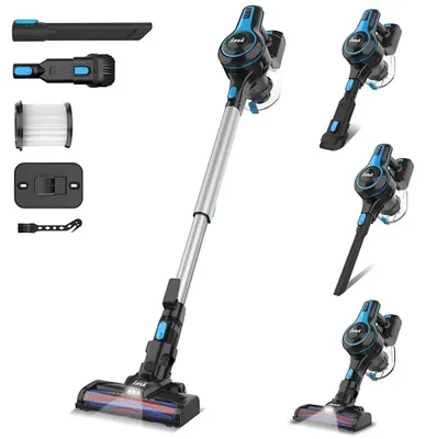Produktbild von Kabelloser Stabstaubsauger - N5S - 6-in-1 - 20 kPa Saugkraft - 40 Min Laufzeit - 180 W - Beutellos mit Zyklonfilter - EU-Stecker - Blau