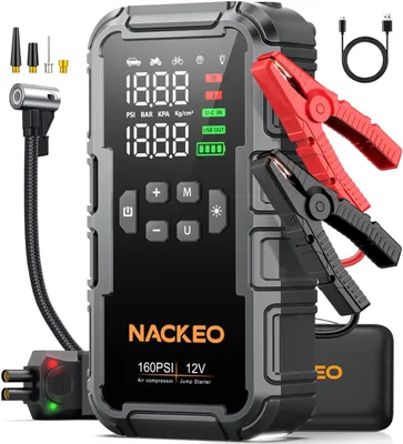 Imagen del producto de Batería de arranque de emergencia - 8000 amperios de corriente máxima - 21800 mAh - Batería de polímero de litio