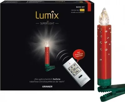 Produktbild von Krinner LUMIX SuperLight Crystal Rot Mini Basis, Girlande, Rot, Einfarbig, Weihnachten, IP44, Akku