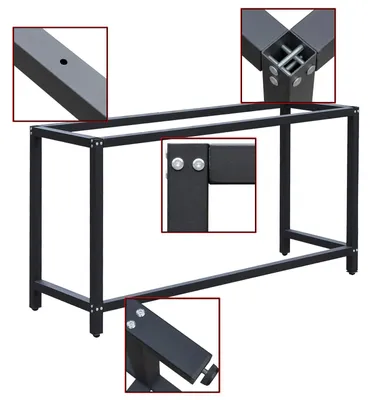 Immagine prodotto di Banco da lavoro telaio - Struttura per banco da lavoro 50 x 150 x 80 cm - Altezza regolabile - Portata fino a 250 kg