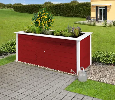 Produktbild von Profi-Hochbeet 669 C, schwedenrot/weiss B x T x H 217 x 92 x 81