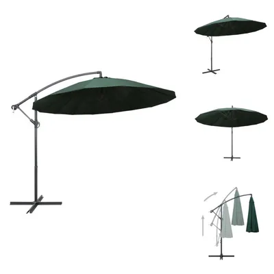 Produktbild von vidaXL Ampelschirm Grün 3 m Aluminium-Mast -  Sonnenschirme & Sonnenschutze